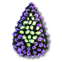 Coroana funerara clasica din crizantema si trandafiri 2